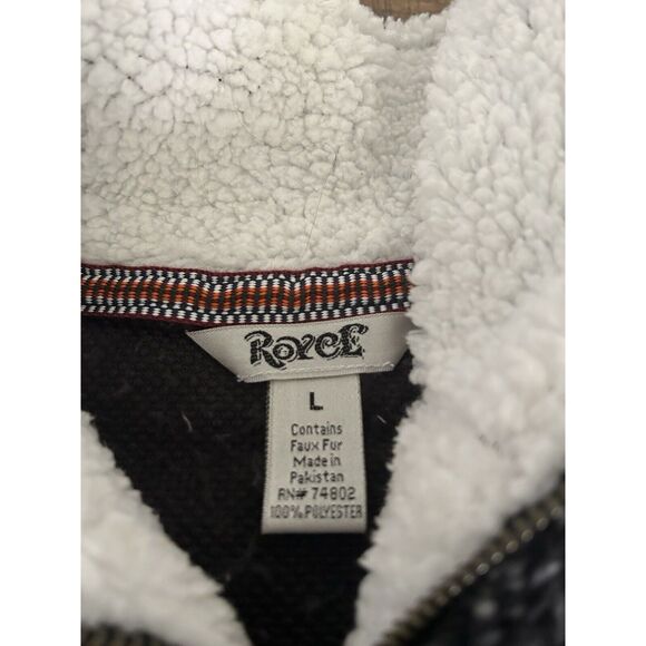 Royce Sherpa 1/4 Zip Pullover Soft Fleece Woman’s Size Large Grey Black - Picture 7 of 11